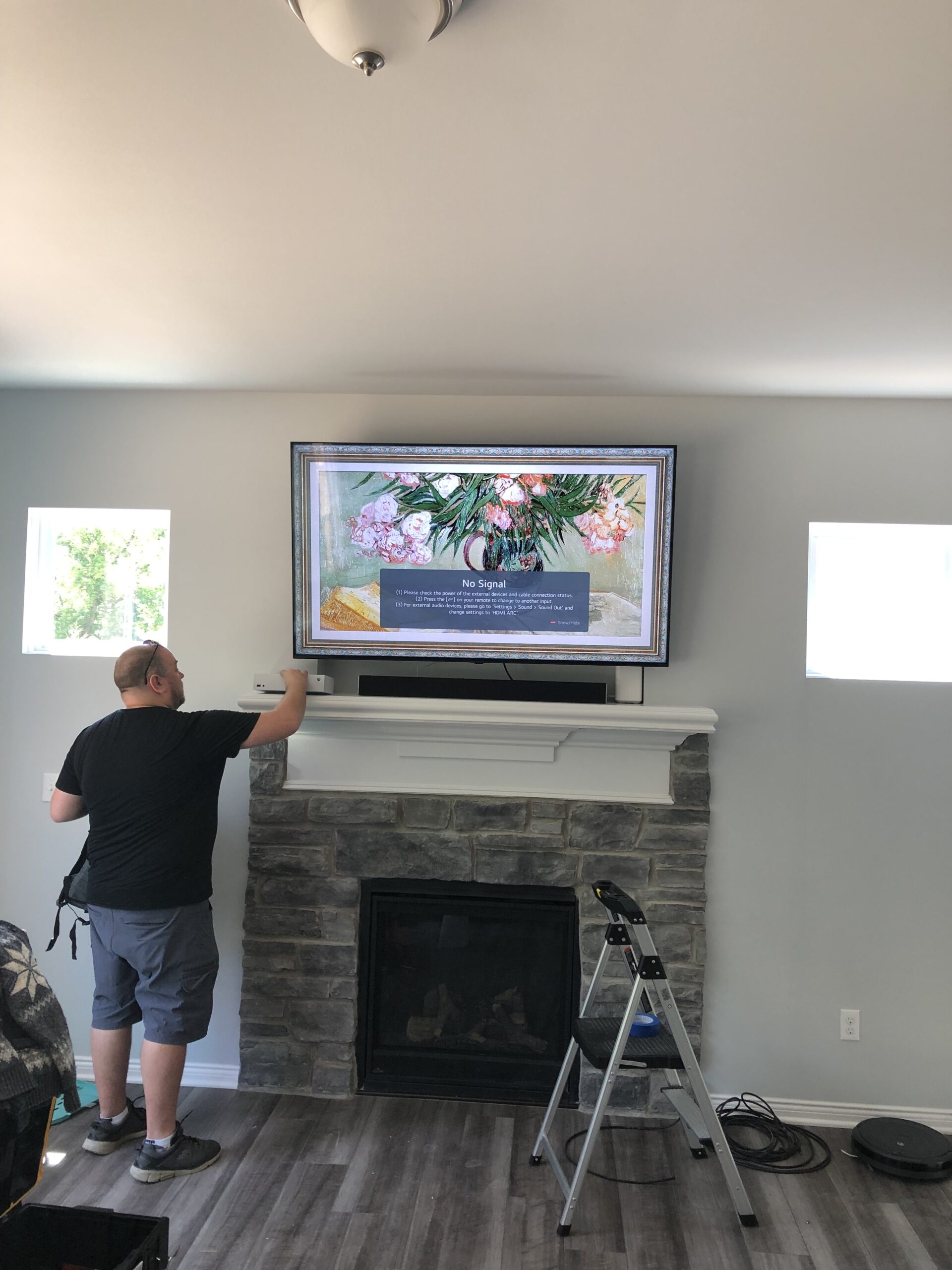 Hanging a TV above a fireplace